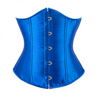 Chuangerm en stock, Nouveauté 2026, Corset amincissant gothique en satin lisse de qualité supérieure avec fermeture à agrafes métalliques sur le devant