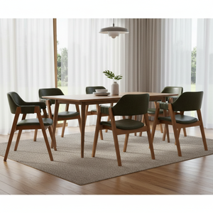 Modern Handmade Green <b>Armchair</b> Durable Leather-Look Upholstery Stylish Design for <b>Dining</b> Home and Hospitality Spaces - Product Image 3