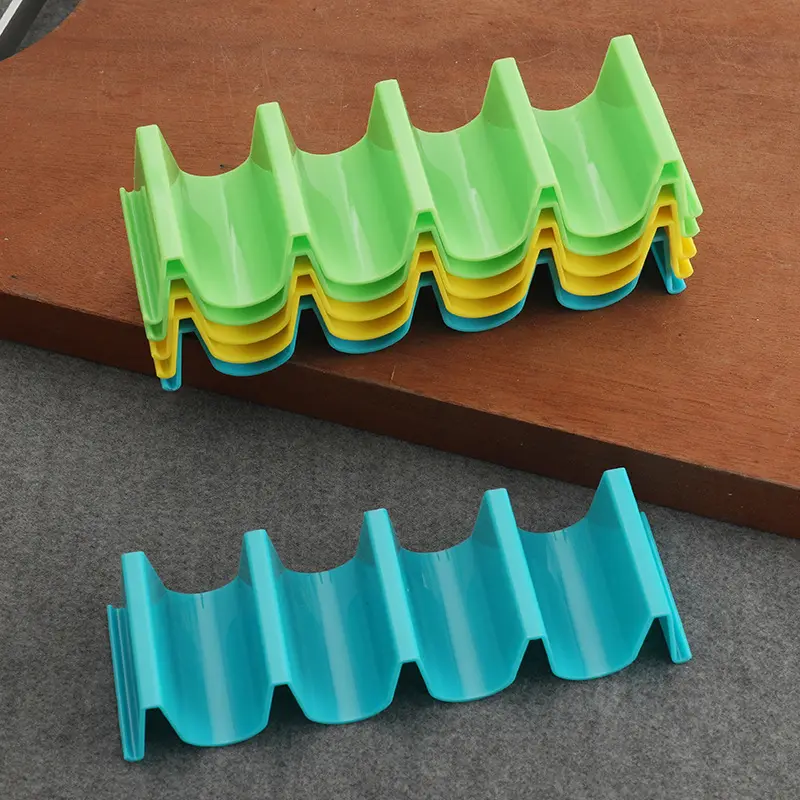 DD239 PP Plastic Kitchen Food Shelf Mexican Crepes Wafer Rack Taco Holder Pancake Stand Taco Rack