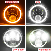 Phares de projecteur ronds Led de 7 pouces pour Land Rover Defender 7 "lampe Halo Angel Eyes avec clignotant pour Jeep JK pour Renegade