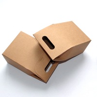 Vente en gros de petites boîtes brunes en papier kraft pour biscuits, bonbons, cadeaux, thé, avec poignée et fenêtre