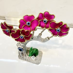 زينة منزلية من الراتينج الفاخر, ملحقات الفيل باللون الأزرق تركي ، العين الشريرة ، شجرة الحياة ، زينة للمنزل - Product Image 3