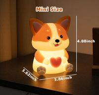 Veilleuse LED pour chien, 30M, avec minuterie, en silicone souple, mignonne, pour enfants, rechargeable, cadeau pour chambre à coucher, femmes, garçons, filles, 3 niveaux de luminosité, petite taille