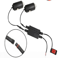 3 lentilles de phares, Spot antibrouillard, feux de conduite Laser double couleur, lumières Led Super lumineuses pour motos