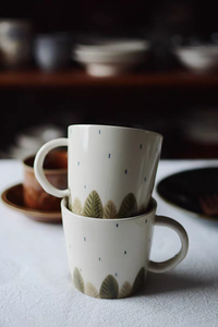 แก้วเซรามิกสโตนแวร์ลายการ์ตูนราคาส่งถูก เป็นมิตรกับสิ่งแวดล้อม ลายวันฝนตก สำหรับชาและกาแฟ - Product Image 4