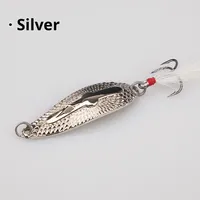 Leurre artificiel rigide imprimé Lingwei, type cuillère, avec plume et paillettes, imitation sangsue, pour lancer longue distance, pour la pêche en eau douce, pour le mandarin, le canard et le bar
