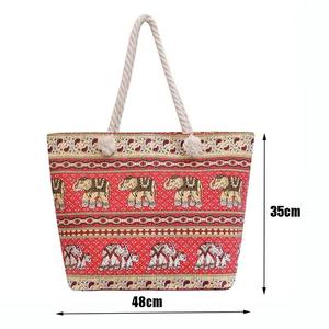 THK0166 Mesdames décontracté fleur impression toile Graffiti épaule sac de plage femmes sac à main sac fourre-tout - Product Image 5