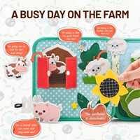 Animal de ferme vert Montessori livre silencieux jeu sensoriel voyage feutre livre pour garçons et filles motricité fine jouets éducatifs