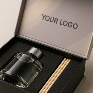 Customizable Foldable Flip Top Packaging <b>Box</b> for Perfume <b>Bottles</b> Reed Diffuser Sticks Made with Recycled Materials Sponge Lining - Product Image 1