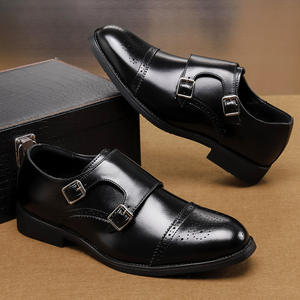 Mens Dress Shoes Italian Offices New Products <b>Buckle</b> <b>Strap</b> Fashion Style Men's Business Brogue Shoes for Men - Product Image 2