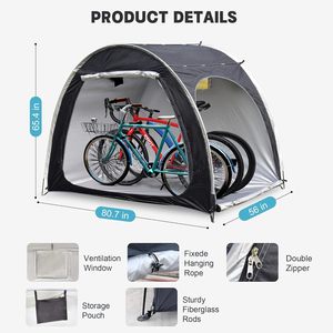 Tente pliable <span class=keywords><strong>pour</strong></span> vélo à une chambre portable, <span class=keywords><strong>abri</strong></span> de stockage <span class=keywords><strong>pour</strong></span> vélo individuel imperméable <span class=keywords><strong>pour</strong></span> le cyclisme en plein air - Product Image 2