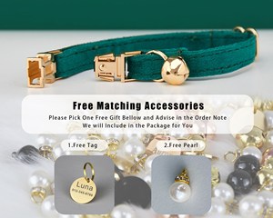 Veet bơ Teal cá nhân mèo cổ áo BOW TIE Dây Xích thiết lập, tùy chỉnh Kitten Puppy name tag, chuông vàng miễn phí, Con Chó Nhỏ khắc vật nuôi - Product Image 4