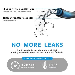 Carrete de manguera de jardín expandible OEM de fábrica, 3/4'' de diámetro, flexible, ligero, enrollable, con expansión automática 3 veces y pistola de agua - Product Image 6