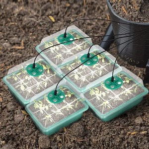 Boîte de semis à 12 cellules avec couvercle supérieur et lumière de croissance, pot de plantation pour la germination des semis, LED à spectre complet pour la promotion de la croissance - Product Image 1