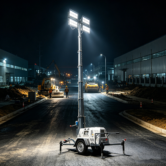 Low Noise Diesel IP65 Hydroponic Tower with RGB LED Lights Solar DC Mobile Portable Temporary Light Tower