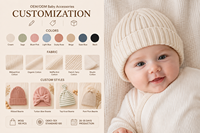 Gorros para Bebé 100% Algodón, Suaves y Transpirables, Gorros para Niños OEM ODM Unisex, Gorros Infantiles para Primavera y Otoño de Color Sólido