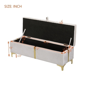 Modern 2-Piece Queen Size Wood Bedroom Set Upholstered <b>Platform</b> <b>Bed</b> Hydraulic <b>Storage</b> System <b>Storage</b> Ottoman Metal Legs - Product Image 6