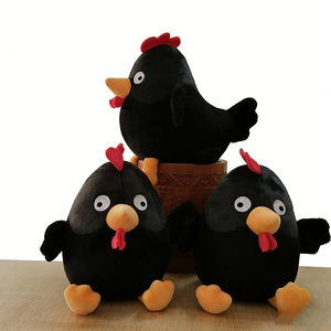 Peluche de gallina negra estética personalizada, peluche de gallo peculiar - Product Image 3