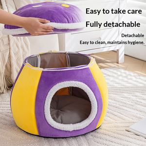 Cama para Gatos en Forma de Hongo Petop, Súper Suave, de Terciopelo de Conejo, Cálida para Invierno, Gruesa, Envolvente, para Mascotas Pequeñas, Lavable - Product Image 5