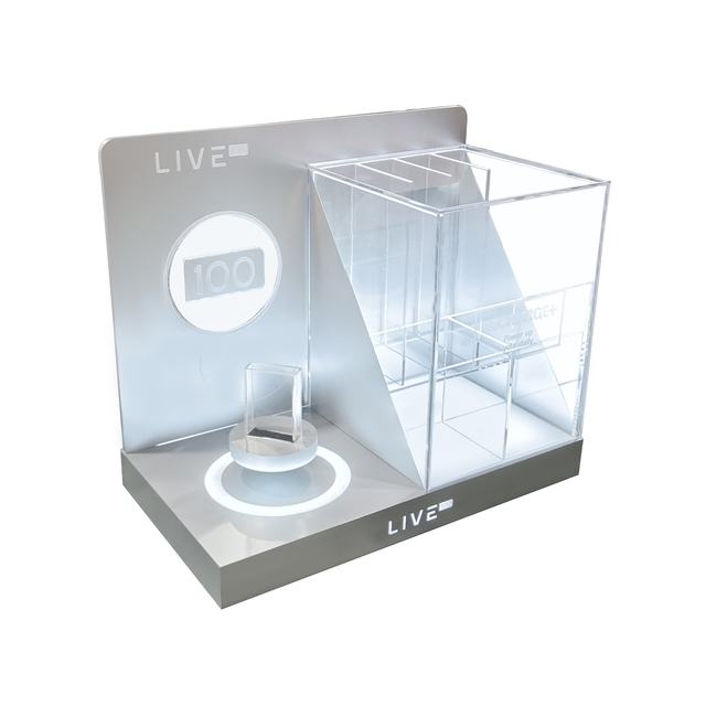 Factory Customized Acrylic Magnetic Levitation Product Display Stand Removable Charging Rotating Light Box Plexiglass Rack