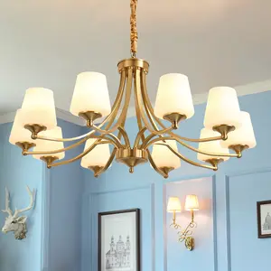 2020 New Products Lighting American Style Post-modern Chandelier Lamps with Fancy Lampshades