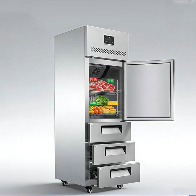 Commercial Grade Refrigerator: Extra Large Capacity, Single Door, Stainless Steel Build, Customizable Drawers Fan Cooling