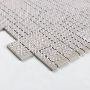 Precio al por mayor, mezcla cuadrada, forma de tira, mosaico blanco brillante, azulejos de cerámica para cocina, salpicaduras, ducha, pared decorativa, hogar y oficina - Product Image 4