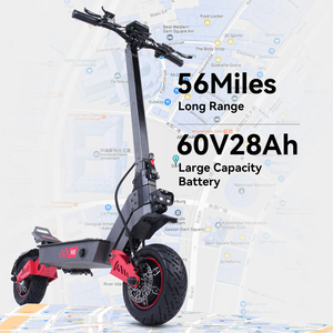 Trottinette électrique pliable JLM H8 Custom USA Warehouse, cadre en acier, double moteur 6000W, 60V 28Ah, autonomie 90km, roues tout-terrain 11 pouces, adulte - Product Image 2