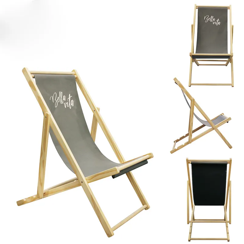 Chaise de plage pliable en bois, Design personnalisé, offre spéciale