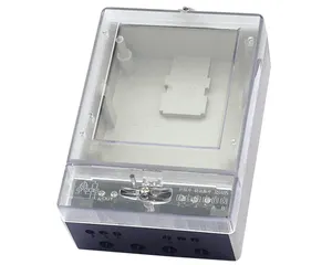Однофазный корпус электрического измерителя мощности, прозрачный чехол с открытой крышкой, 6 функциональных клемм