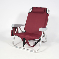 Sac à dos pliable chaise de plage chaise longue de plage en plein air inclinable chaises de plage pliables à siège bas
