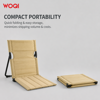 WOQI Siège de plage pliant sans pieds, chaise de sol rembourrée avec dossier, chaise longue ultra-plat portable pour pelouse OEM