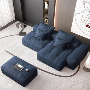 Drop Shipping Low Price Square 3 Seater Chenille Fabric Sponge Filled <b>Sofa</b> <b>Bed</b> Set for Home Living Room Apartment Villa & Hotel - Product Image 2