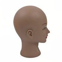 Tête de mannequin chauve faisant une perruque tête de poupée de cosmétologie professionnelle pour la fabrication de perruque affichant des cheveux de lunettes avec des épingles en T