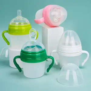 Nouveau Design de fournitures d'alimentation pour bébé biberon 150ML en Silicone de qualité alimentaire biberon de lait pour bébé à col large