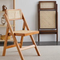 Chaise de style vintage nordique de luxe, chaise de balcon, chaise de loisirs, rangement pratique, fauteuil de maison, chaise pliante en bois massif et en rotin