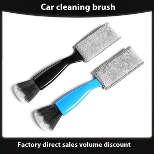 Brosse de nettoyage de voiture 2 en 1 Brosse de nettoyage d'intérieur de voiture en plastique à poils souples Outil de dépoussiérage Brosse de lavage de voiture - Product Image 5