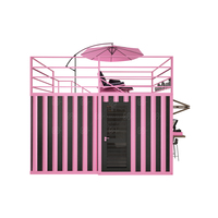 Conteneur mobile 20 pieds x 10 pieds pour restauration rapide, mini café pop-up, atelier, bureau à domicile, design moderne, structure en acier