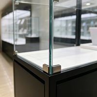 Vitrine en Verre sur Pied en Métal, Meuble de Présentation pour le Commerce, Vitrine en Bois et Verre, Vitrine à Bijoux, Vitrine de Luxe Incassable pour Montres