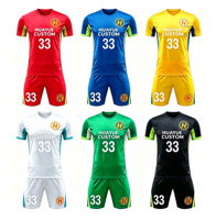 Camisetas de Fútbol Sublimadas Personalizadas, Conjuntos de Uniformes de Fútbol Transpirables, Camisetas de Fútbol de Secado Rápido, Kits de Fútbol con Bolsillos