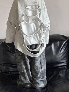 OEM ODM Jeans Skater en Denim pour <span class=keywords><strong>Garçon</strong></span>, Coupe Large Baggy, Camouflage Urbain, Style Cargo, Délavé et Usé, Vêtements pour Enfants - Product Image 3