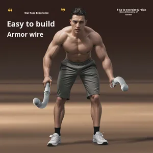 Corde de combat sans fil en ABS et PP à haute élasticité pour l'entraînement de la force des bras, la combustion des graisses et l'exercice aérobie - Product Image 1