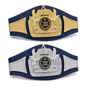 Custom Die Cast Championship Belt Personalized Boxing Karate Judo Leather Award with Logo Durable PU Lining - Product Image 1
