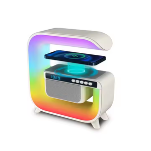 Haut-parleur multifonctionnel Bluetooth avec veilleuse LED, réveil, chargeur sans fil pour téléphone portable 15W, subwoofer coloré, lumière RGB pour <span class=keywords><strong>ordinateur</strong></span> - Product Image 1