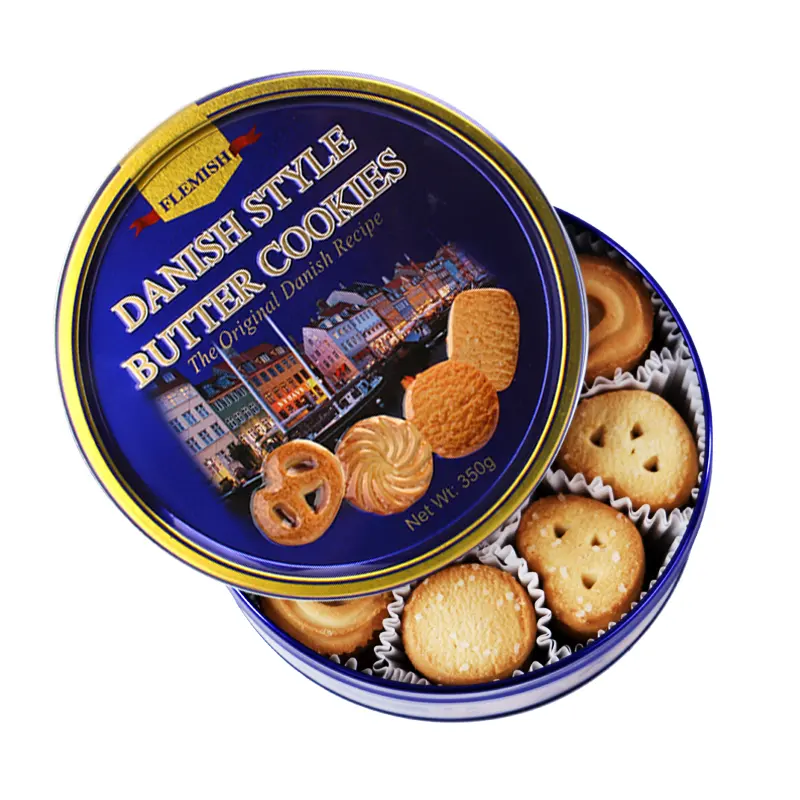 Vente en gros de biscuits de décoration danois sucrés biscuits au beurre personnalisés