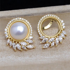 Boucles d'oreilles en argent S925 avec cils, 9-10 perles, bijoux, accessoires pour cheveux, plateau vide, composants faits à la main - JG5274 - Product Image 2