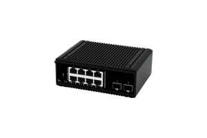 Managed Industrial Switch 8x1000Mbps RJ45 2xSFP Fiber Ports 24V DC Metal Din Rail Mount Web Managed L2 Enterprise Switch - Product Image 3
