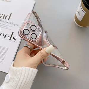 Sang trọng Electroplated mềm <span class=keywords><strong>TPU</strong></span> chống sốc bảo vệ trường hợp điện thoại với đầy đủ máy ảnh bảo vệ cho iPhone 15 Pro Magnetic Cover quay lại - Product Image 4