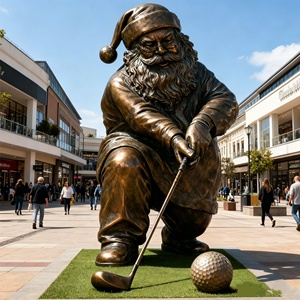 Adornos Navideños Decorativos, Estatua Gigante de Bronce de <span class=keywords><strong>Santa</strong></span> <span class=keywords><strong>Claus</strong></span>, Estatua de Bronce Personalizada de Papá Noel Montado en un Reno Navideño - Product Image 4