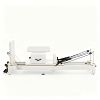 Reformer de Pilates pliable et réglable en aluminium durable, avec revêtement en PU/cuir ultra-fibre, lit de base portable pour la maison et le studio